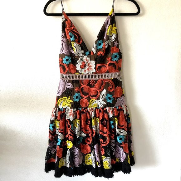 Alexis Floral embroidered summer spring semi formal dress - Picture 3 of 10